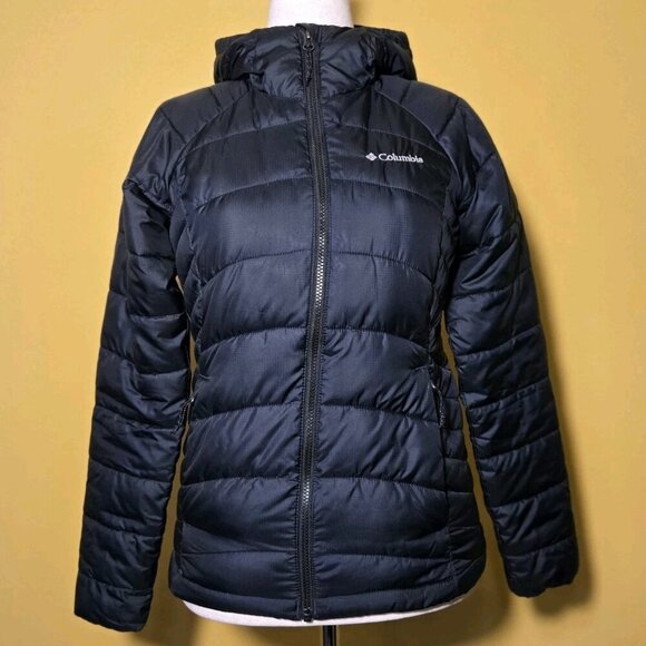 Columbia Women's Karis Gale II Jacket Black Small Nocturnal Hooded - Picture 1 of 8